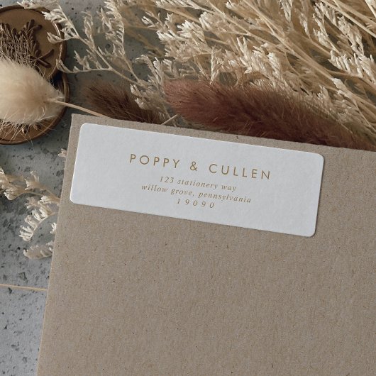 Chic Gold Typografy Return Address Label