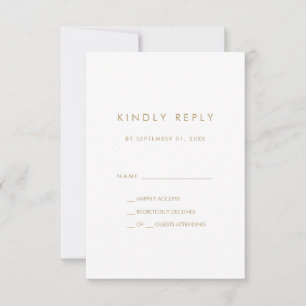 Chic Gold Typografy Simple RSVP Card