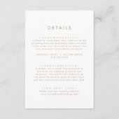 Chic Gold Typografy Wedding Details Begleitkarte (Vorderseite)