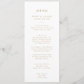 Chic Gold Typografy Wedding Dinner Menü Menükarte (Vorderseite)