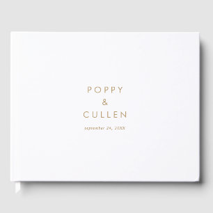 Chic Gold Typografy Wedding Guest Book Gästebuch