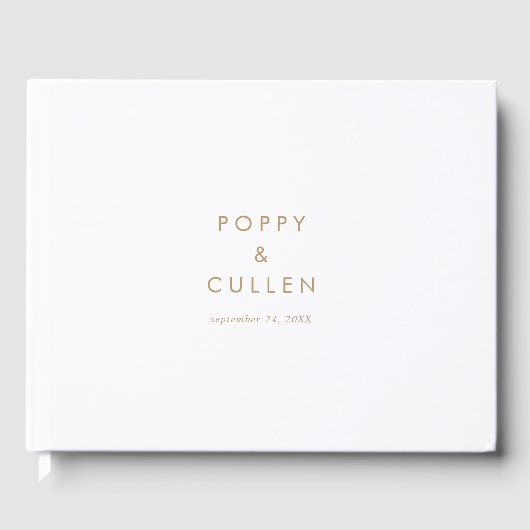Chic Gold Typografy Wedding Guest Book Gästebuch (Vorderseite)