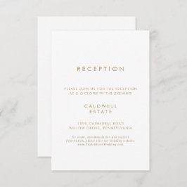 Chic Gold Typografy Wedding Reception Begleitkarte