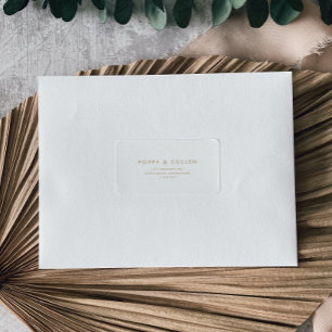 Chic Gold Typografy Wedding RSVP Address Labels Adressaufkleber