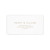 Chic Gold Typografy Wedding RSVP Address Labels Adressaufkleber (Vorne)