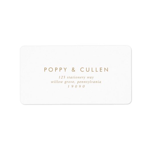 Chic Gold Typografy Wedding RSVP Address Labels Adressaufkleber (Vorne)
