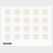 Chic Gold Typografy Wedding Save the Date Runder Aufkleber (Blatt)