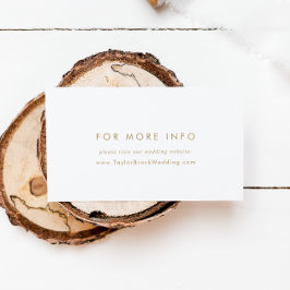 Chic Gold Typografy Wedding Website Begleitkarte