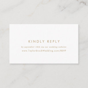 Chic Gold Typografy Wedding Website UAWG Begleitkarte
