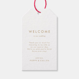 Chic Gold Typografy Wedding Welcome Gift Tags Geschenkanhänger