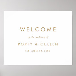 Chic Gold Typografy Wedding Welcome Poster