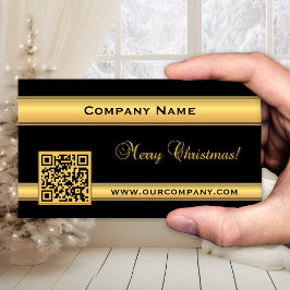Chic Gold und Black Christmas Business Card Visitenkarte