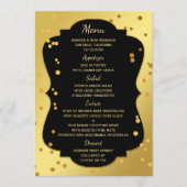 Chic Gold und Black Confetti Menu Card Menükarte (Vorderseite)