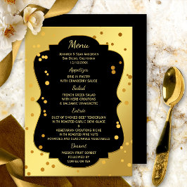 Chic Gold und Black Confetti Menu Card Menükarte