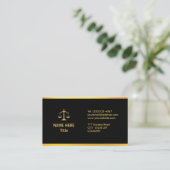 Chic Gold und Black Lawyer Business Visitenkarte (Stehend Vorderseite)