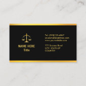 Chic Gold und Black Lawyer Business Visitenkarte (Vorderseite)