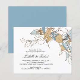 Chic Gold und Blumen Hochzeitsessen Probe