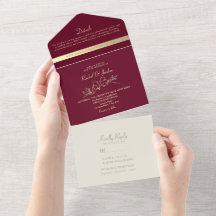 Chic Gold und Burgundy Wedding