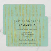 Chic Gold und Minze Stripes Babydusche Einladung (Vorne/Hinten)