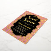 Chic Gold und Pink Leopard Print Sweet 16 Folieneinladung (Gedreht)