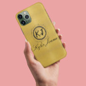 Chic Gold und schwarz elegante Skriptkalligrafie Case-Mate iPhone Hülle