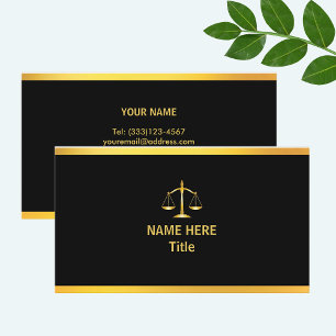 Chic Gold und Schwarz Law Visitenkarte