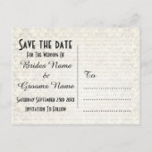 Chic Gold und Schwarz Save the Date Ankündigungspostkarte (Rückseite)