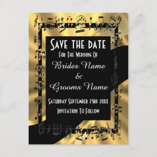Chic Gold und Schwarz Save the Date Ankündigungspostkarte