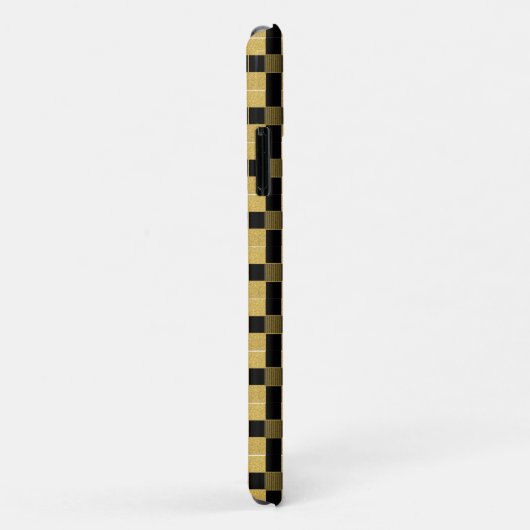 Chic Gold- und Schwarz-Schachbrettmuster Case-Mate iPhone Hülle (Hinten/Rechts)