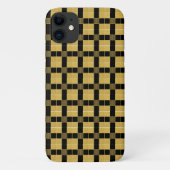 Chic Gold- und Schwarz-Schachbrettmuster Case-Mate iPhone Hülle (Rückseite)