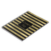 Chic-Gold-und schwarzer Streifen-Traum-großes Notizblock (Linke Seite)