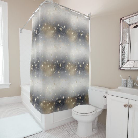 Chic Gold und Silver Glitzer Duschvorhang (Beispiel)