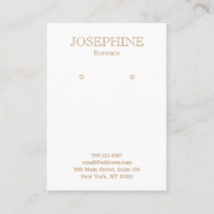 Chic Gold und White Earring Visitenkarte