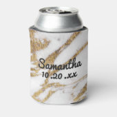 Chic Gold und White Marble Team Bride Bachelorette Dosenkühler (Kanne Rückseite)