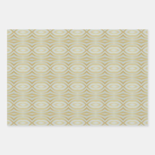 Chic Gold variierte Gemustert Geschenkpapier Set (Vorderseite)