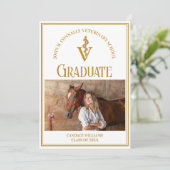 Chic Gold Veterinary School Foto Abschluss Ankündigung (Stehend Vorderseite)