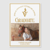 Chic Gold Veterinary School Foto Graduate Magnet (Vorderseite)