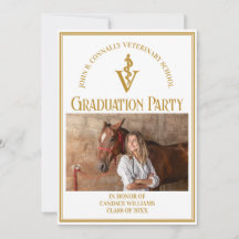 Chic Gold Veterinary School Foto Graduation Party