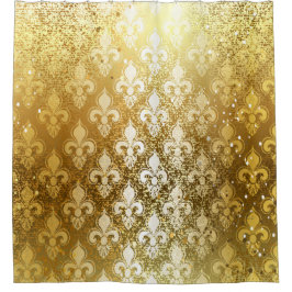 Chic,gold,Vintag,Damasken,viktorianisch,Muster,Blu Duschvorhang