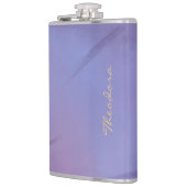 Chic Gold Violet Abstrakt floral Flachmann (Links)