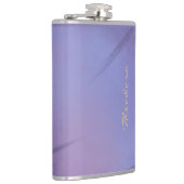Chic Gold Violet Abstrakt floral Flachmann (Rechts)