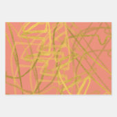 Chic Gold Violet Pink Floral Geschenkpapier Set (Vorderseite 2)