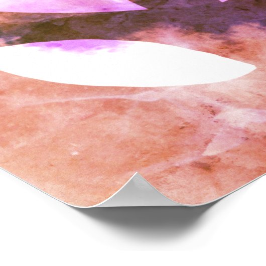 Chic Gold Violet Rose Blätter Abstrakte Malerei Poster (Ecke)