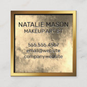 Chic Gold Wasserfarbe mit Monogramm Quadratische Visitenkarte (Rückseite)