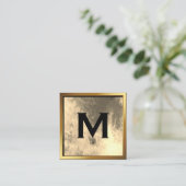 Chic Gold Wasserfarbe mit Monogramm Quadratische Visitenkarte (Stehend Vorderseite)