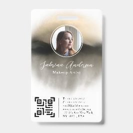 Chic Gold Watercolor Abstraktes Script Foto Logo Ausweis