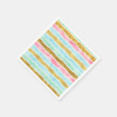 Chic Gold Watercolor Streifen Serviette (Ecke)