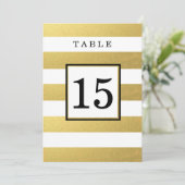 CHIC GOLD WEDD TISCHNUMMER CARDS (Stehend Vorderseite)