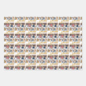 Chic Gold Weihnachtsbaum Familie Foto Collage Geschenkpapier Set (Vorderseite 3)