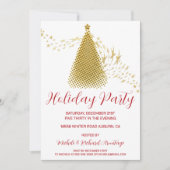 Chic Gold Weihnachtsbaum Feier Einladung (Vorderseite)